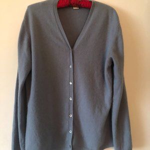 Blue cashmere long sleeve cardigan Large